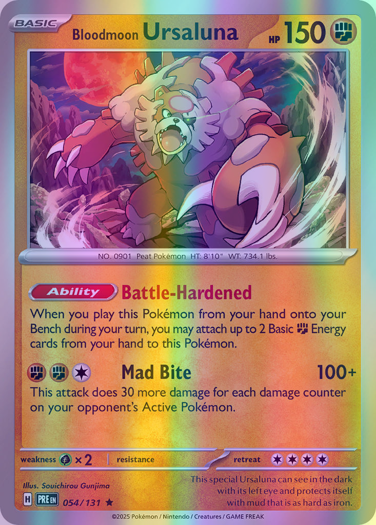 Bloodmoon Ursaluna - 054/131 (PRE) Rare - Near Mint Reverse Holofoil