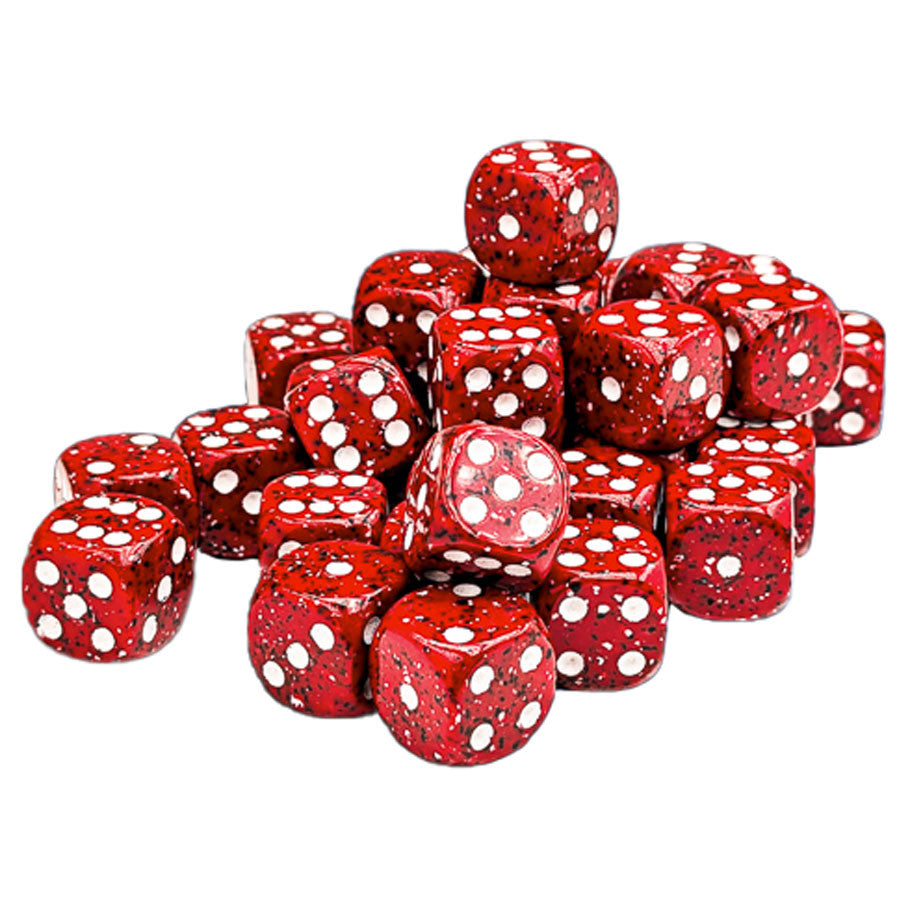 CHX25974: Speckled - 12mm D6 Lava Stone (36)