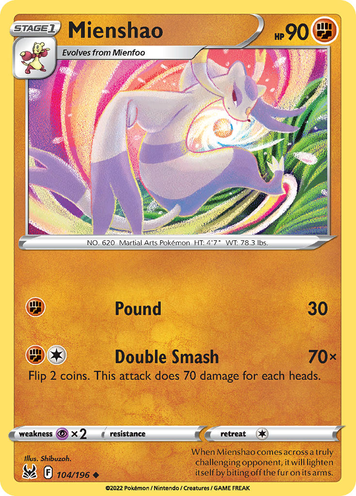 Mienshao - 104/196 (SWSH11) Uncommon - Near Mint