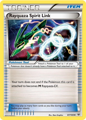 Rayquaza Spirit Link - 087/108 (ROS) Uncommon - Light Play Reverse Holofoil
