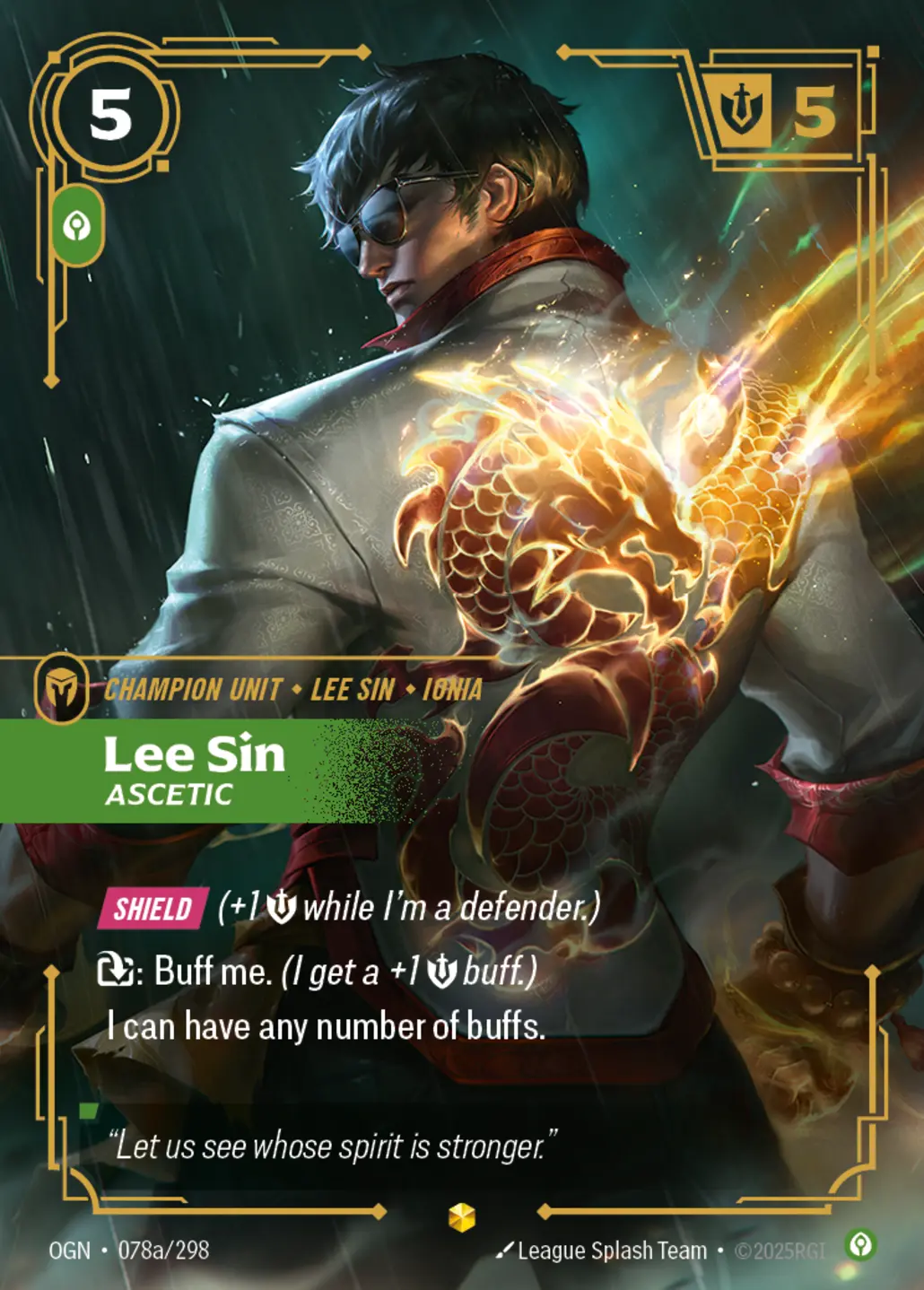 Lee Sin - Ascetic (Alternate Art) - 078a/298 (OGN) Showcase