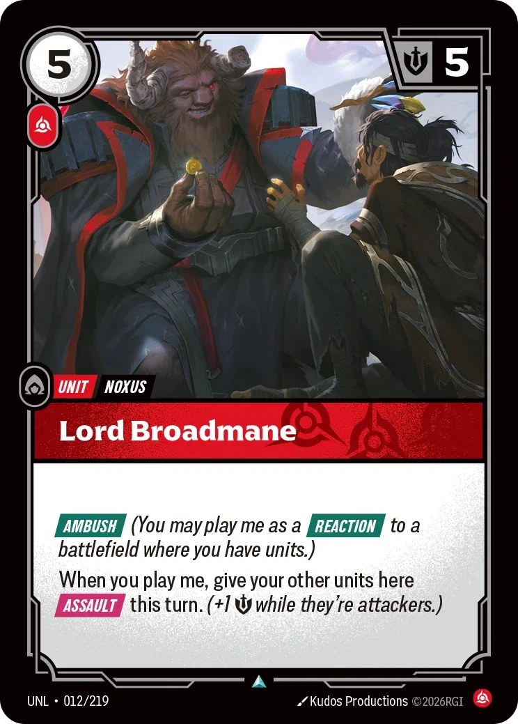 Lord Broadmane - 012/219 (UNL) Uncommon