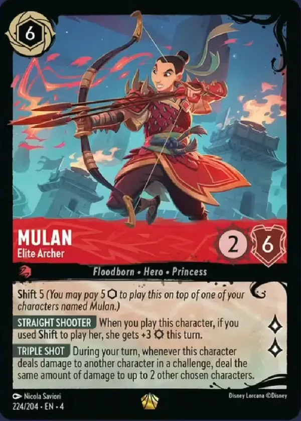 Mulan - Elite Archer (Ursula's Return 224/204) Legendary - Near Mint Cold Foil
