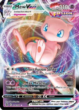 Mew VMAX - 114/264 (SWSH08) Ultra Rare - Near Mint Holofoil