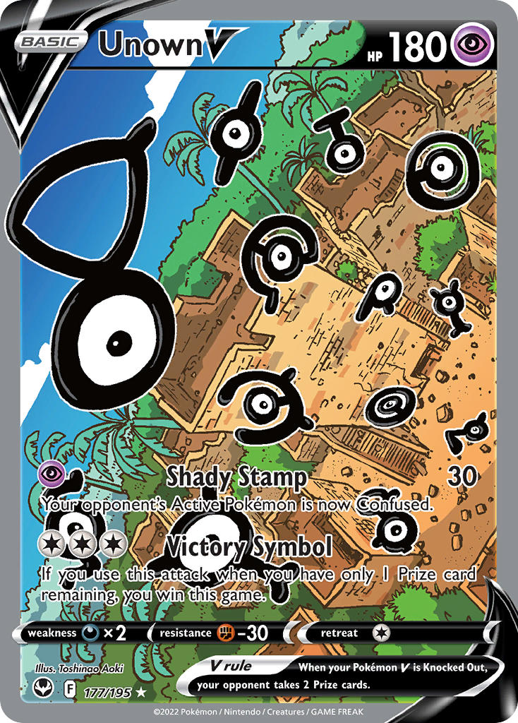 Unown V (Alternate Full Art) - 177/195 (SWSH12) Ultra Rare - Near Mint Holofoil