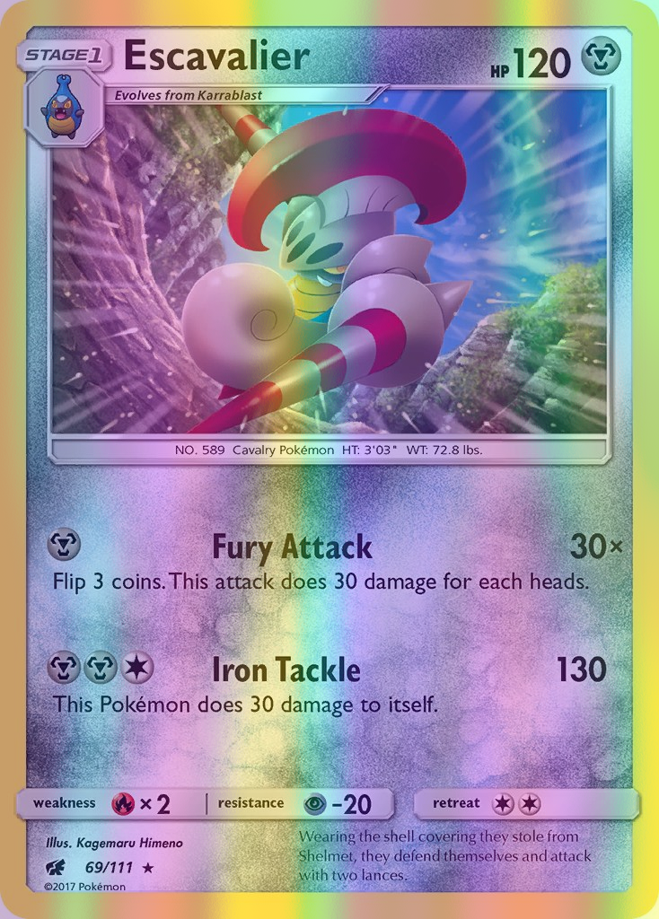 Escavalier - 069/111 (CIN) Rare - Near Mint Reverse Holofoil