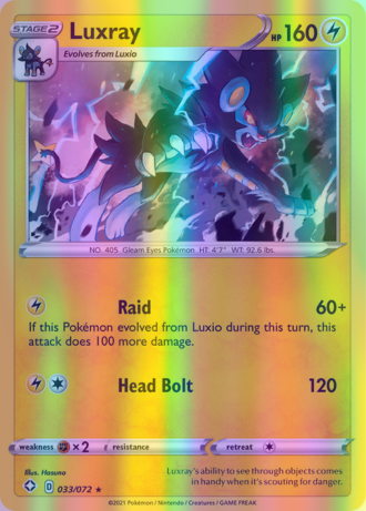 Luxray - 033/072 (SHF) Holo Rare - Near Mint Reverse Holofoil