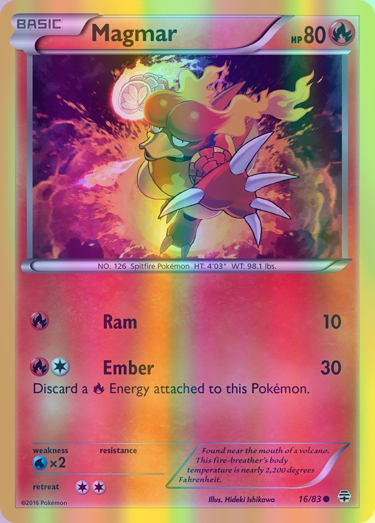 Magmar - 016/083 (GEN) Common - Near Mint Reverse Holofoil