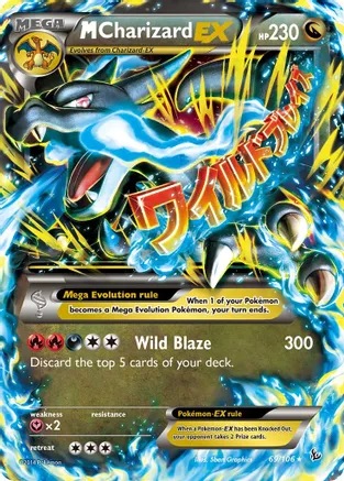 M Charizard EX (X) - 069/106 (FLF) Ultra Rare - Damaged Holofoil M Charizard EX (X) - 069/106 (FLF) Ultra Rare - Damaged Holofoil