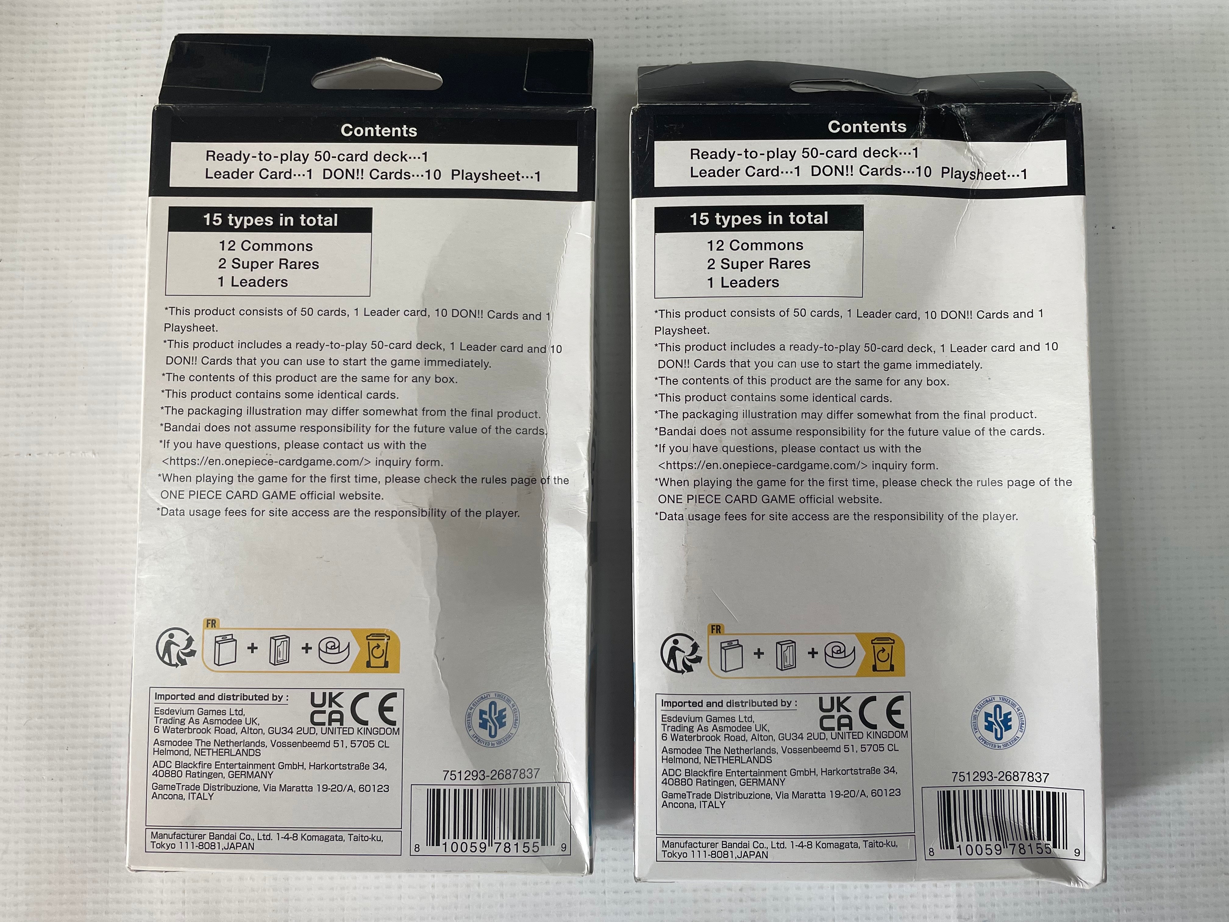 One Piece TCG: Starter Deck 08 - Monkey.D.Luffy (Box Damaged)