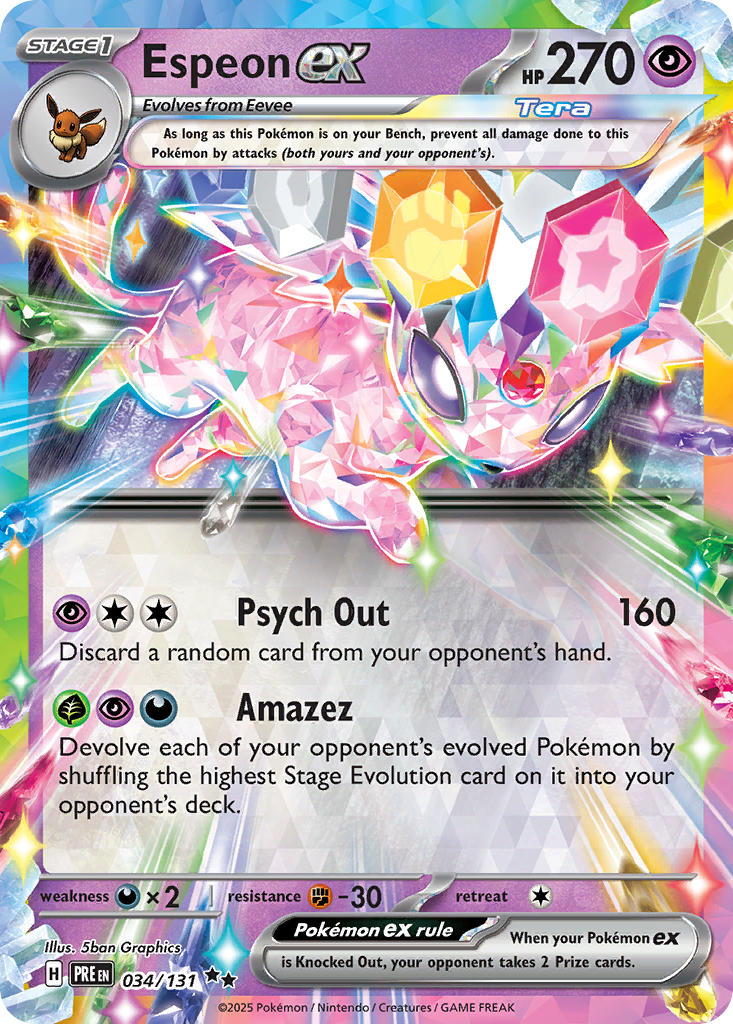 Espeon ex - 034/131 (PRE) Double Rare - Near Mint Holofoil