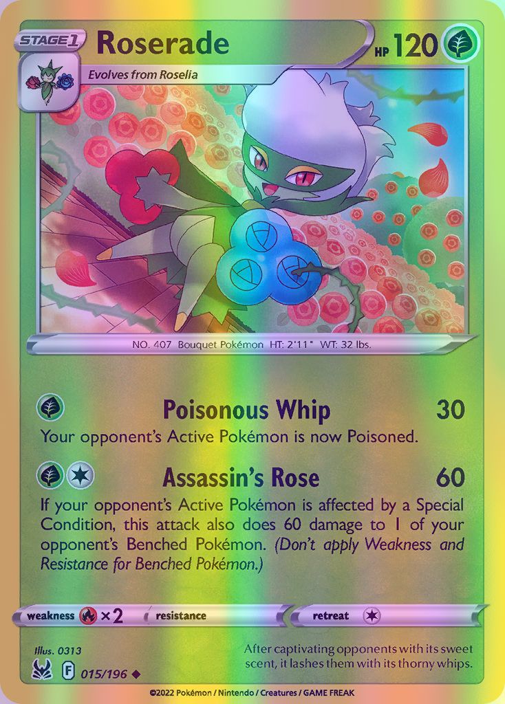 Roserade - 015/196 (SWSH11) Uncommon - Near Mint Reverse Holofoil