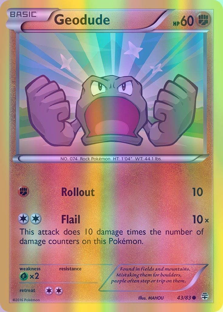 Geodude - 043/083 (GEN) Common - Near Mint Reverse Holofoil