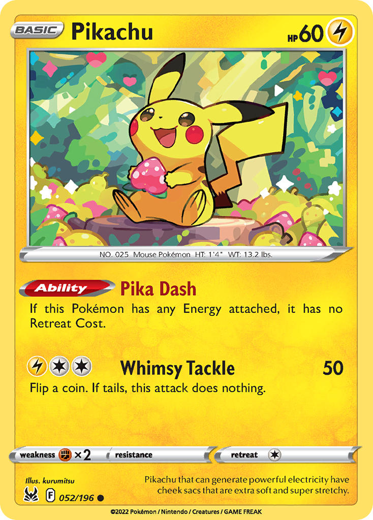 Pikachu - 052/196 (SWSH11) Common - Near Mint