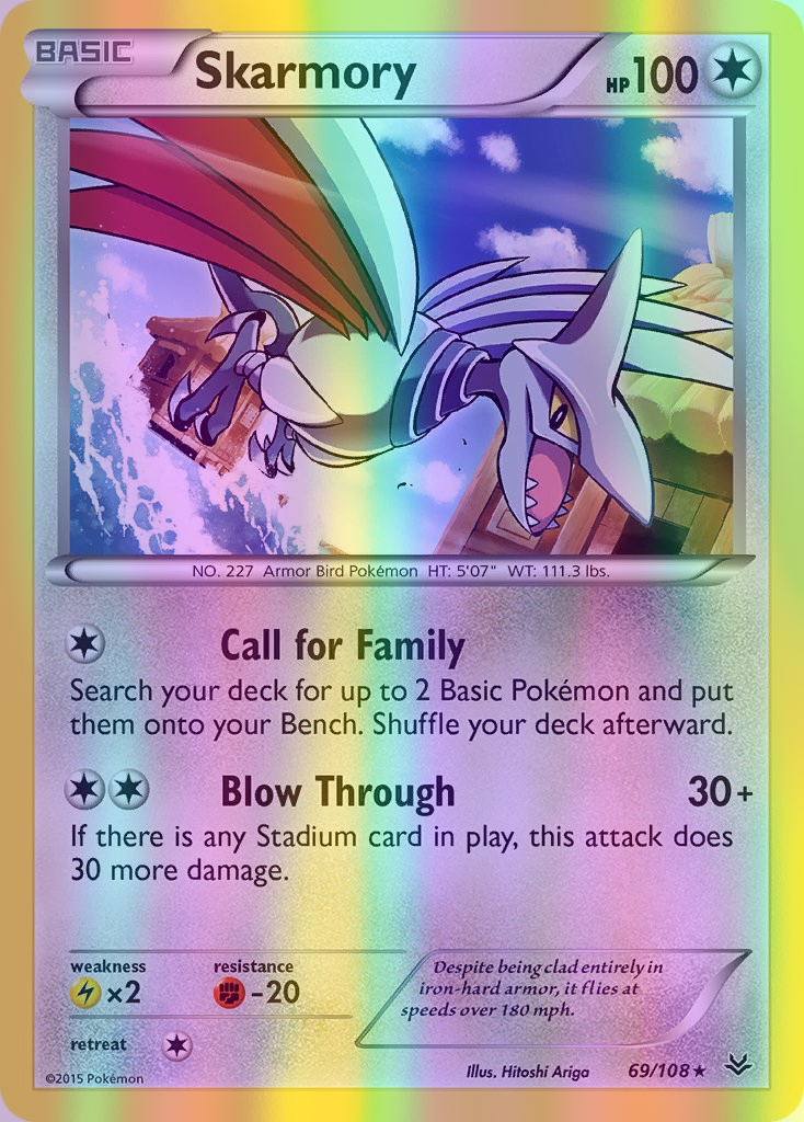Skarmory - 069/108 (ROS) Rare - Near Mint Reverse Holofoil