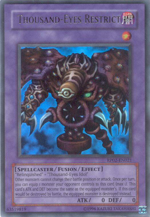 Thousand-Eyes Restrict (RP02-EN021) Ultra Rare - Near Mint Unlimited Thousand-Eyes Restrict (RP02-EN021) Ultra Rare - Near Mint Unlimited