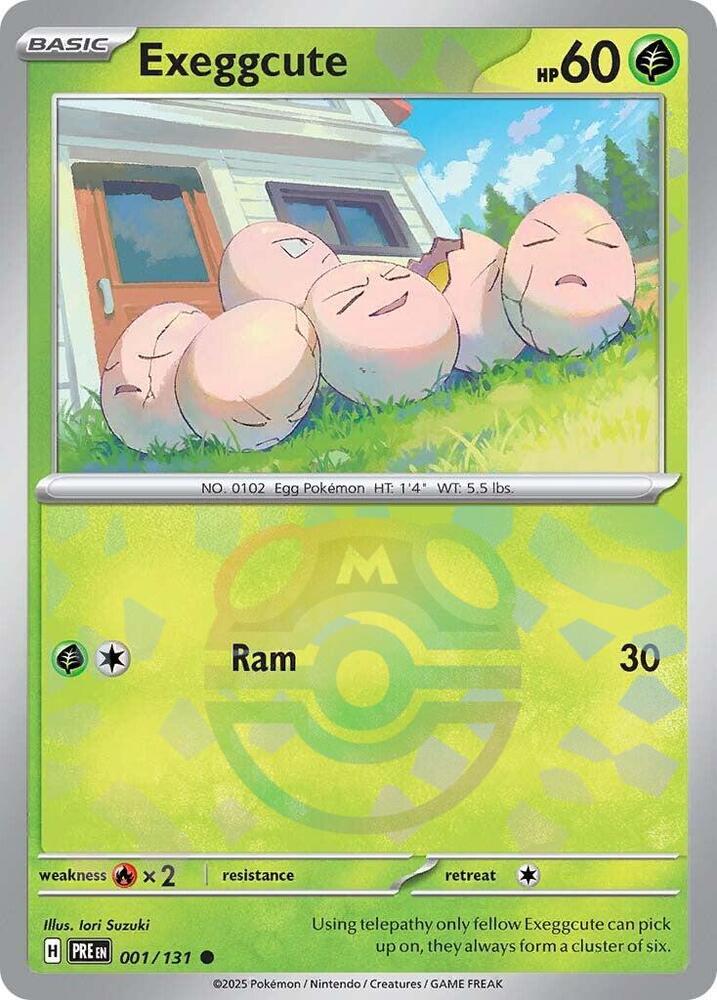 Exeggcute (Master Ball Pattern) - 001/131 (PRE) Common - Near Mint Holofoil