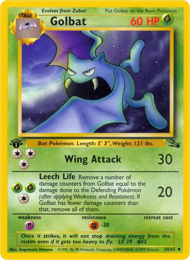 Golbat - 34/62 (FO) Uncommon - Light Play 1st Edition