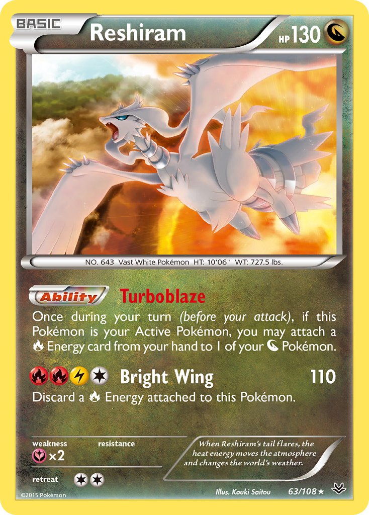 Reshiram - 063/108 (ROS) Holo Rare - Near Mint Holofoil