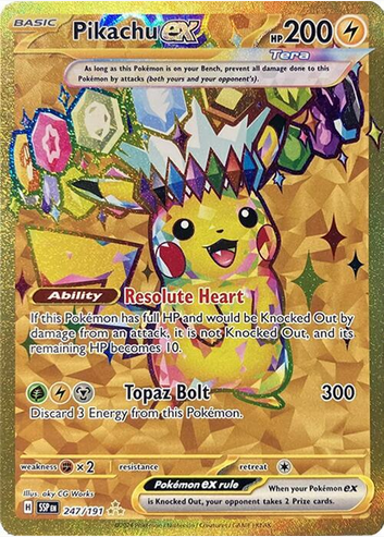 Pikachu ex - 247/191 (SSP) Hyper Rare - Light Play Holofoil
