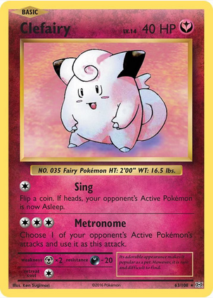 Clefairy - 63/108 (EVO) Holo Rare - Near Mint Reverse Holofoil