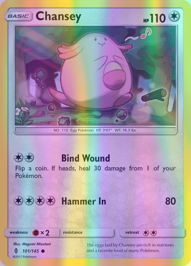 Chansey - 101/145 (SM:GRI) Common - Near Mint Reverse Holofoil