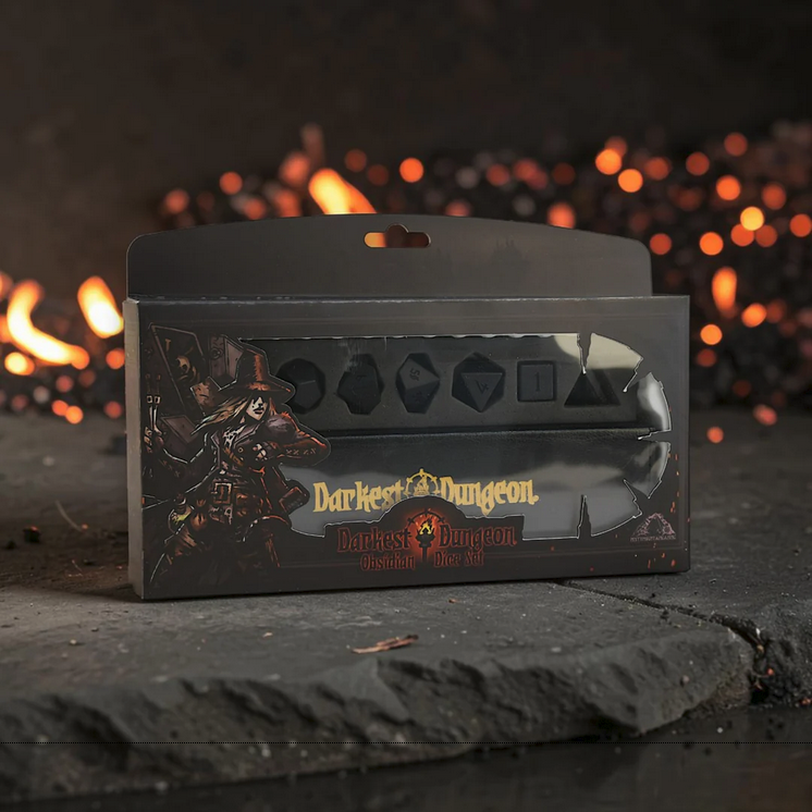 Darkest Dungeon Obsidian Dice Set w/ Leather Case