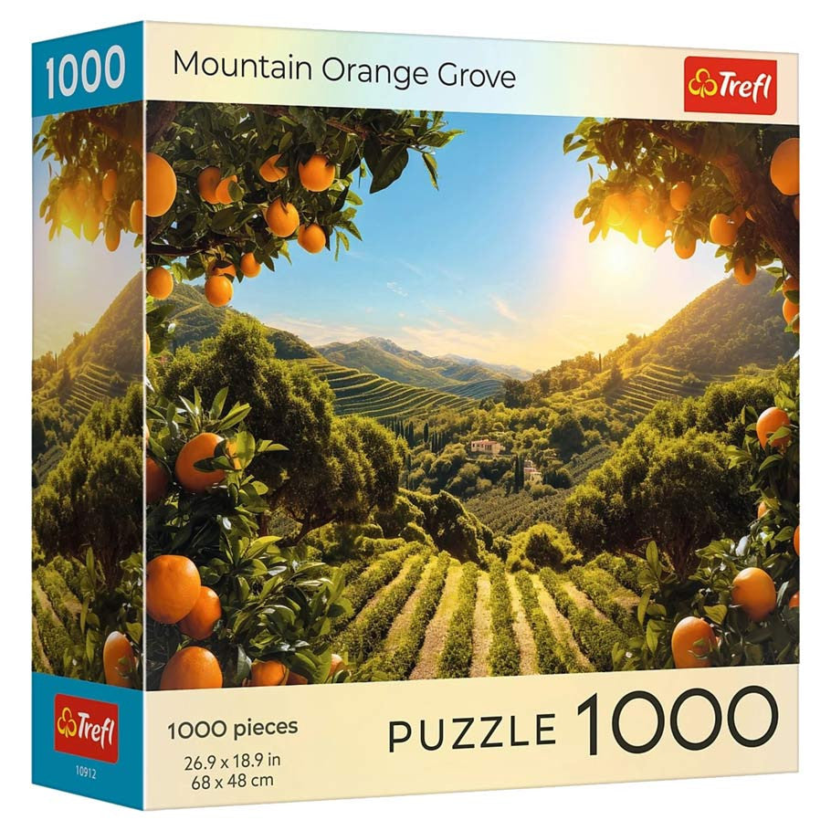 Puzzle: Sunsets Mountain Orange Grove 1000 Piece (Trefl Red)