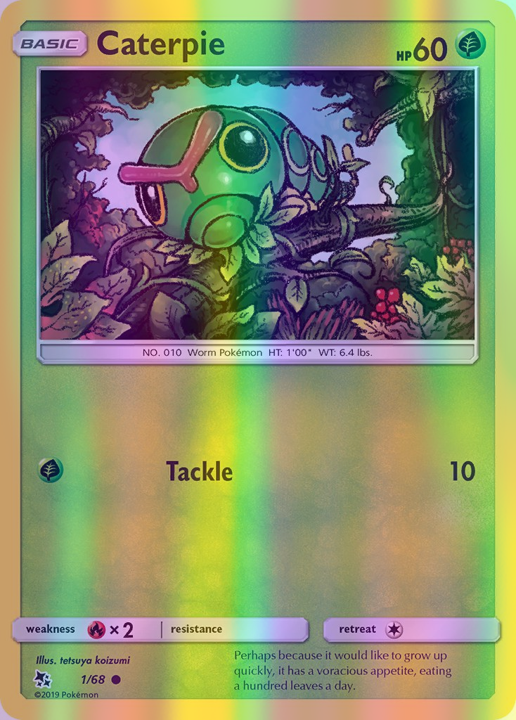 Caterpie - 01/68 (HIF) Common - Near Mint Reverse Holofoil