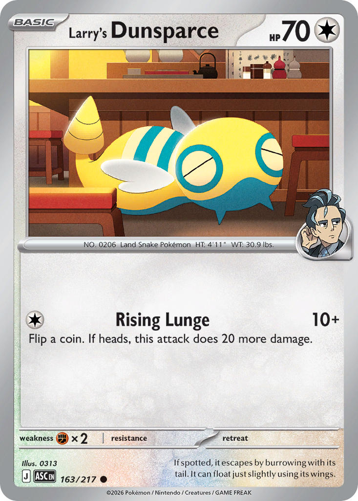 Larry's Dunsparce - 163/217 (ASC) Common