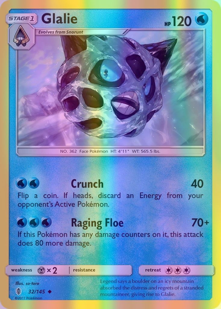 Glalie - 032/145 (SM:GRI) Uncommon - Near Mint Reverse Holofoil