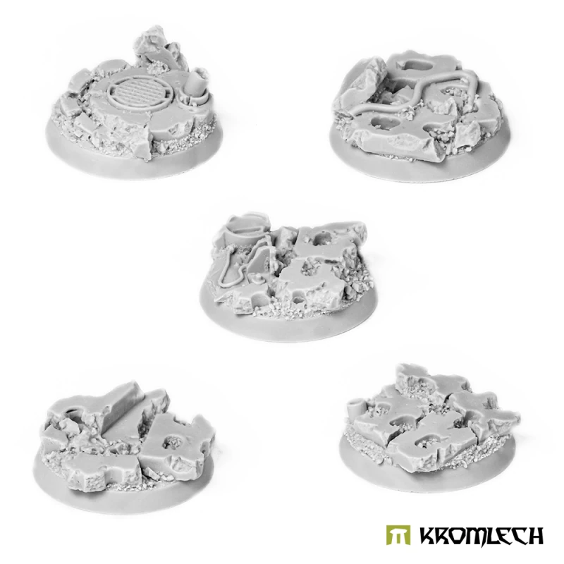 Kromlech KRRB049: Concrete Slabs Round 32mm Set 5 (5)