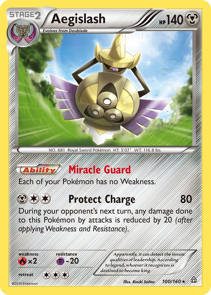 Aegislash - 100/160 (PRC) Holo Rare - Near Mint Holofoil