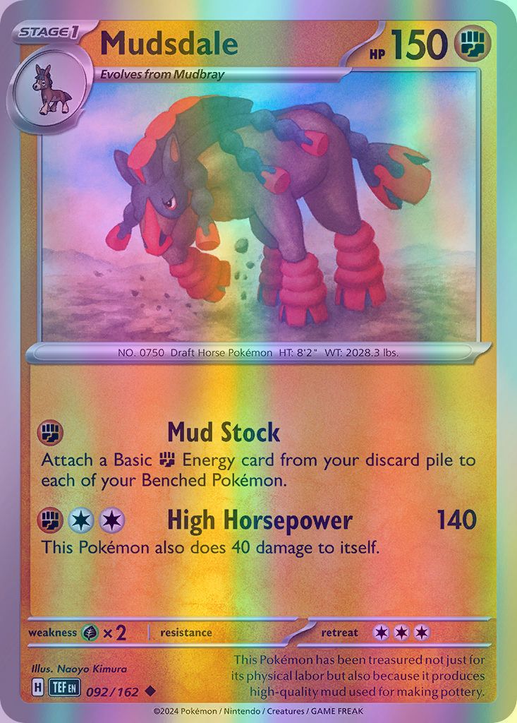 mudsdale pokemon card Mudsdale - 092/162 (TEF) Uncommon