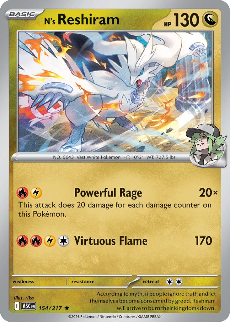 N's Reshiram - 154/217 (ASC) Rare