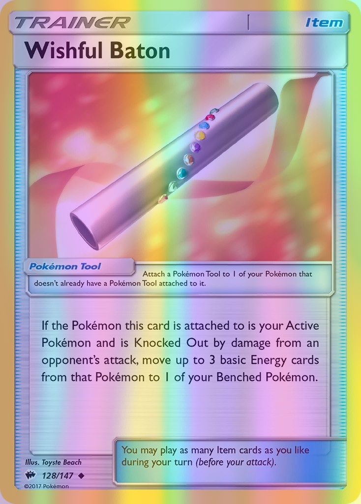Wishful Baton - 128/147 (SM:BUS) Uncommon - Near Mint Reverse Holofoil