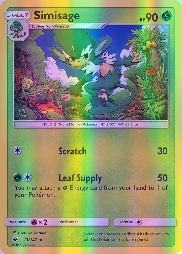 Simisage - 013/147 (SM:BUS) Uncommon - Near Mint Reverse Holofoil