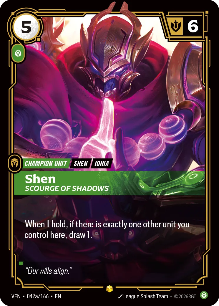 Shen, Scourge of Shadows (Alternate Art) - 042a/166 (VEN) Rare