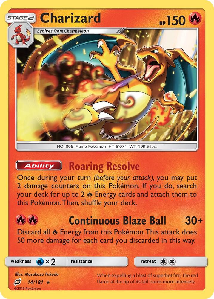 Charizard - 14/181 (TEU) Rare - Light Play
