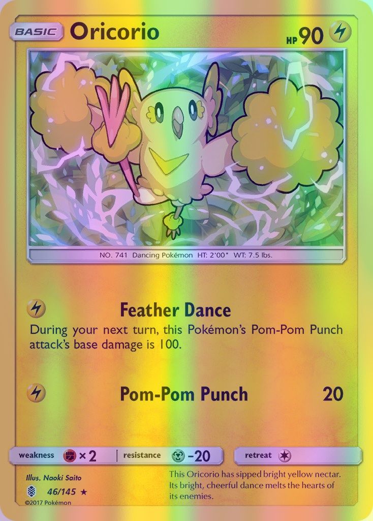 Oricorio - 046/145 (SM:GRI) Rare - Near Mint Reverse Holofoil
