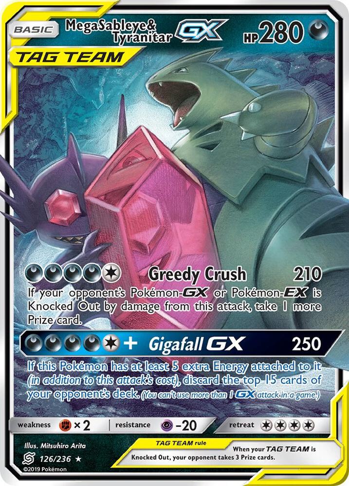 Mega Sableye & Tyranitar GX - 126/236 (UNM) Ultra Rare Near Mint
