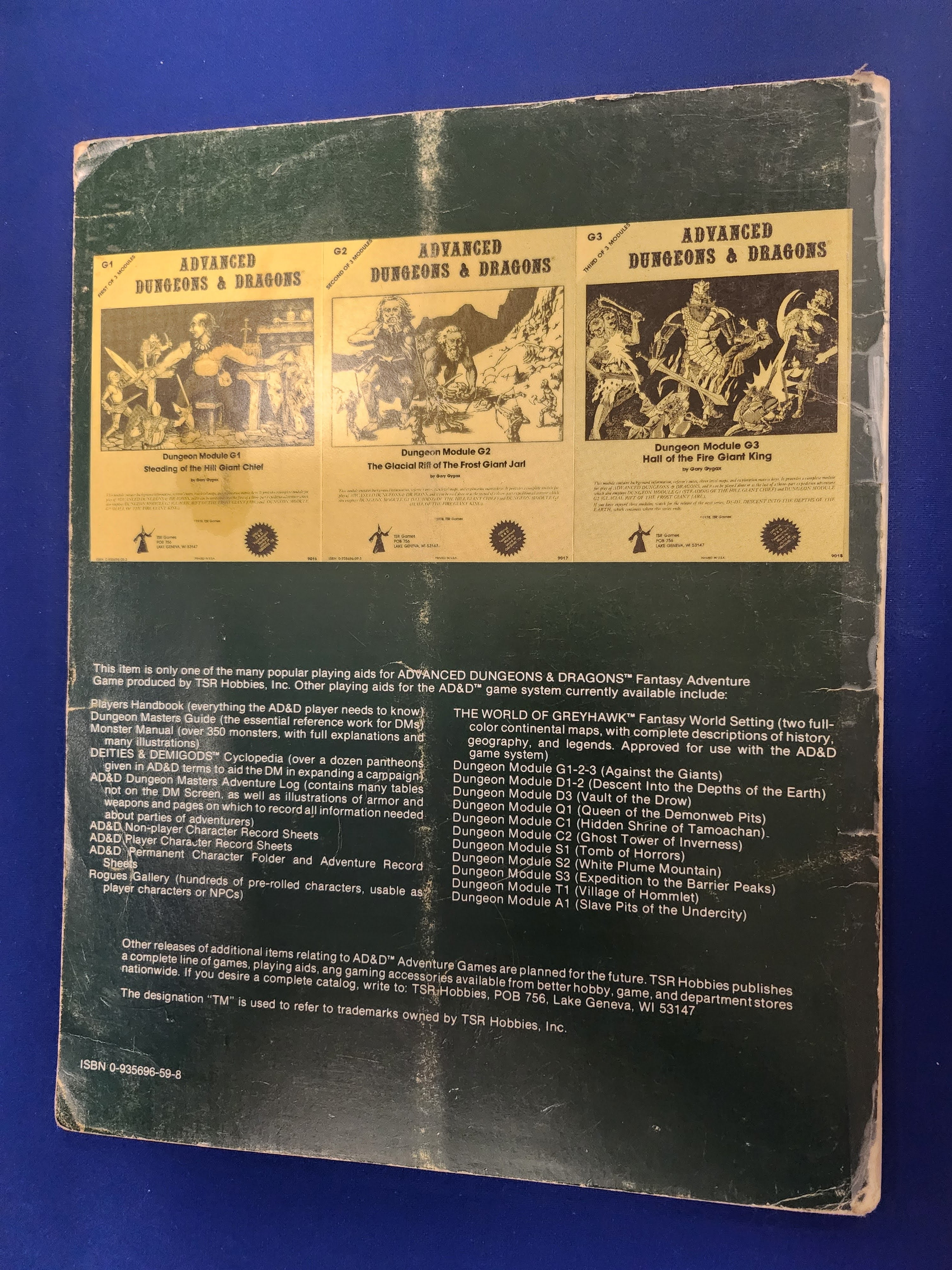 AD&D Dungeon Module G1-3: Against the Giants (USED) (9058) 1st Printing