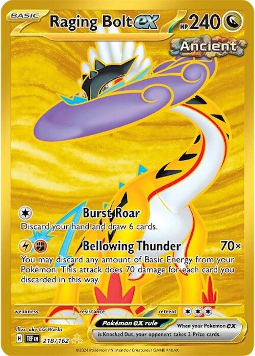 Raging Bolt ex - 218/162 (TEF) Hyper Rare - Damaged Holofoil