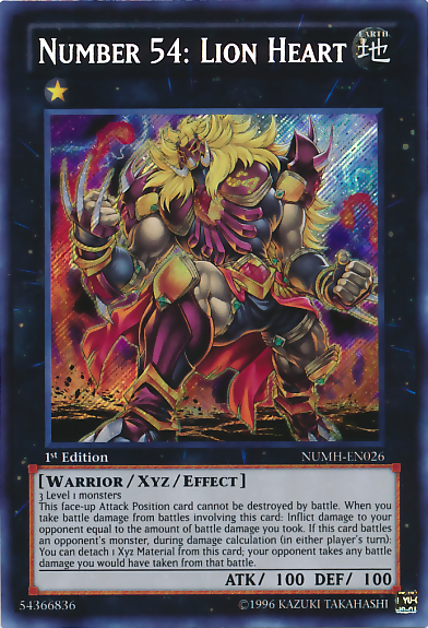 Number 54: Lion Heart (NUMH-EN026) Secret Rare - Moderate Play 1st Edition