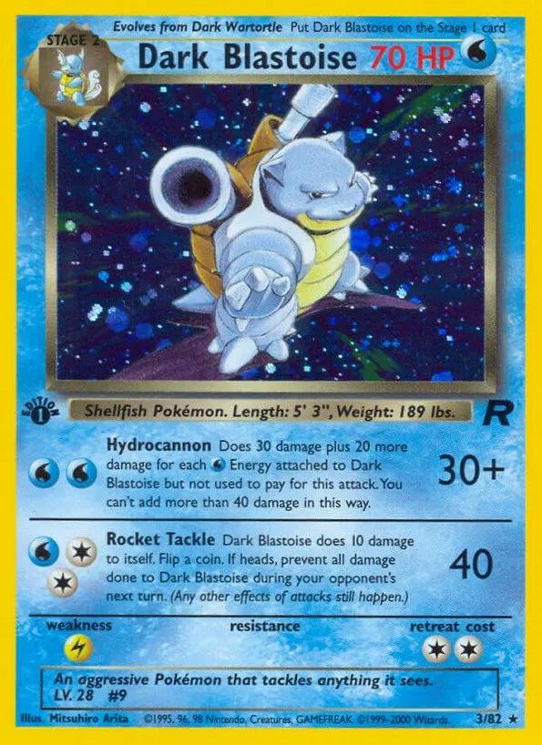 Dark Blastoise - 3/82 (TR) Holo Rare - Moderate Play Unlimited