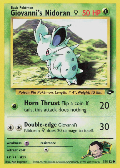 Giovanni's Nidoran F - 075/132 (G2) Common - Near Mint Unlimited