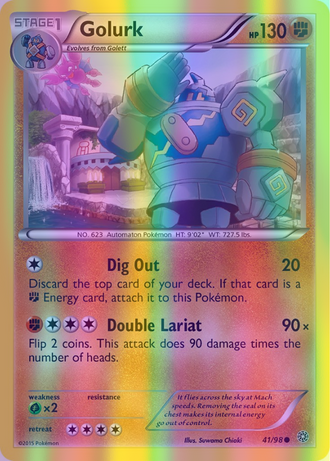 Golurk - 041/098 (AOR) Common - Near Mint Reverse Holofoil