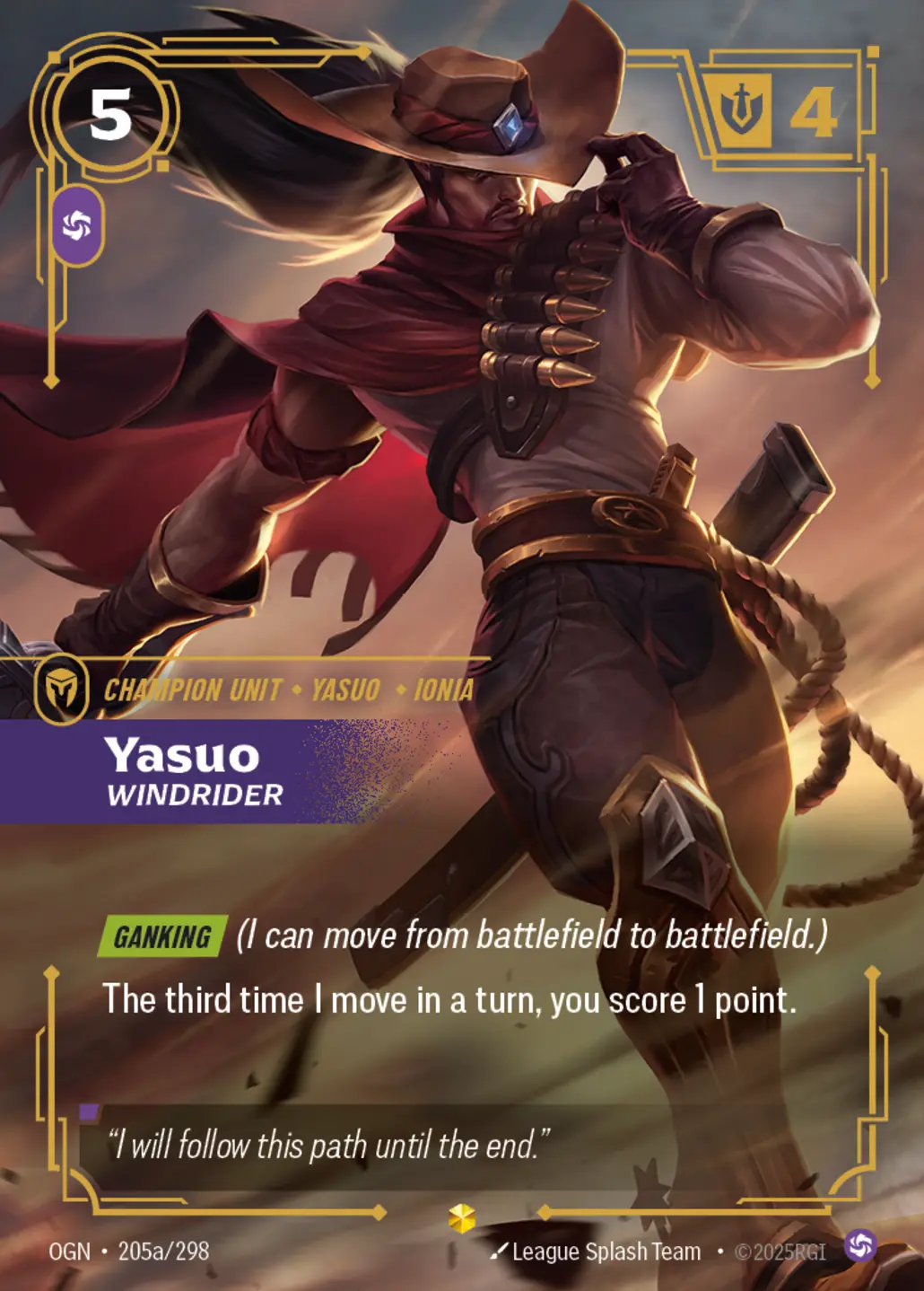 Yasuo - Windrider (Alternate Art) - 205a/298 (OGN) Showcase