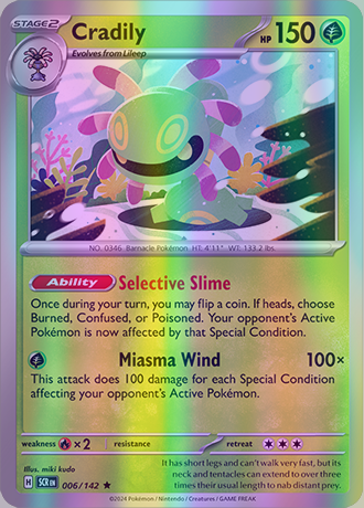 cradily pokemon card Cradily - 006/142 (SCR) Rare