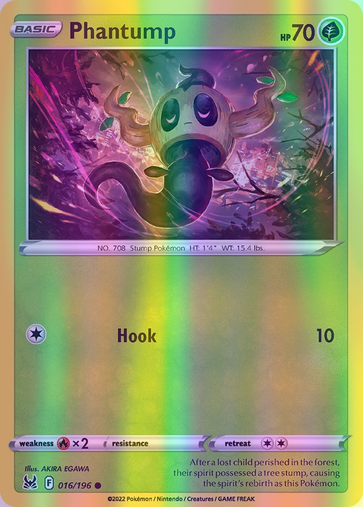 Phantump - 016/196 (SWSH11) Common - Near Mint Reverse Holofoil